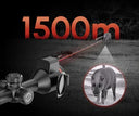Thermal rifle scope detecting hog at 1500m range for night predator hunting