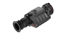 Compact thermal rifle scope with red accents, designed for predator hunting and night vision use.