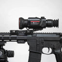 Guide thermal scope mounted on tactical rifle for night hunting and predator targeting