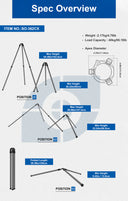 SO-362CX Inverted Outdoors Series Carbon Fiber Tripod with 75mm Bowl features