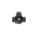 Top view of a black thermal rifle scope with adjustment knobs for predator hunting