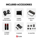 Guide thermal scope accessories: QD mount, eye cup, carrying bag, 18650 batteries, charger, 5V adapter