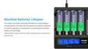 XTAR VC8 Type-C 8 bay intelligent lithium ion battery charger LCD Display for 3.6V 3.7V Li-ion 1.2V Ni-MH C Batteries (No Wall Adapter)