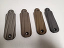 Four tactical rifle scope side covers in gray, tan, brown, black for thermal optics gear
