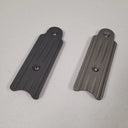 Black and gray textured rifle scope side panels with mounting holes for thermal optics gear